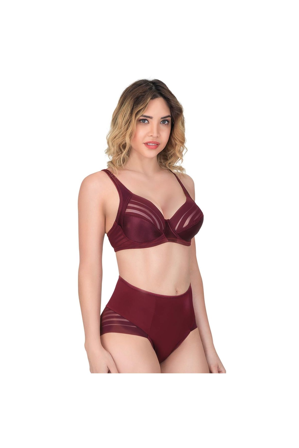 Marsilyan MODLİVE BORDO MI Emay 177 D Toparlayıcı Sütyen Takım