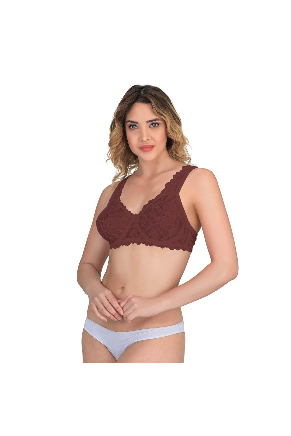 Marsilyan MODLİVE BORDO MI Emay 178 C Balenli Dantelli Sütyen
