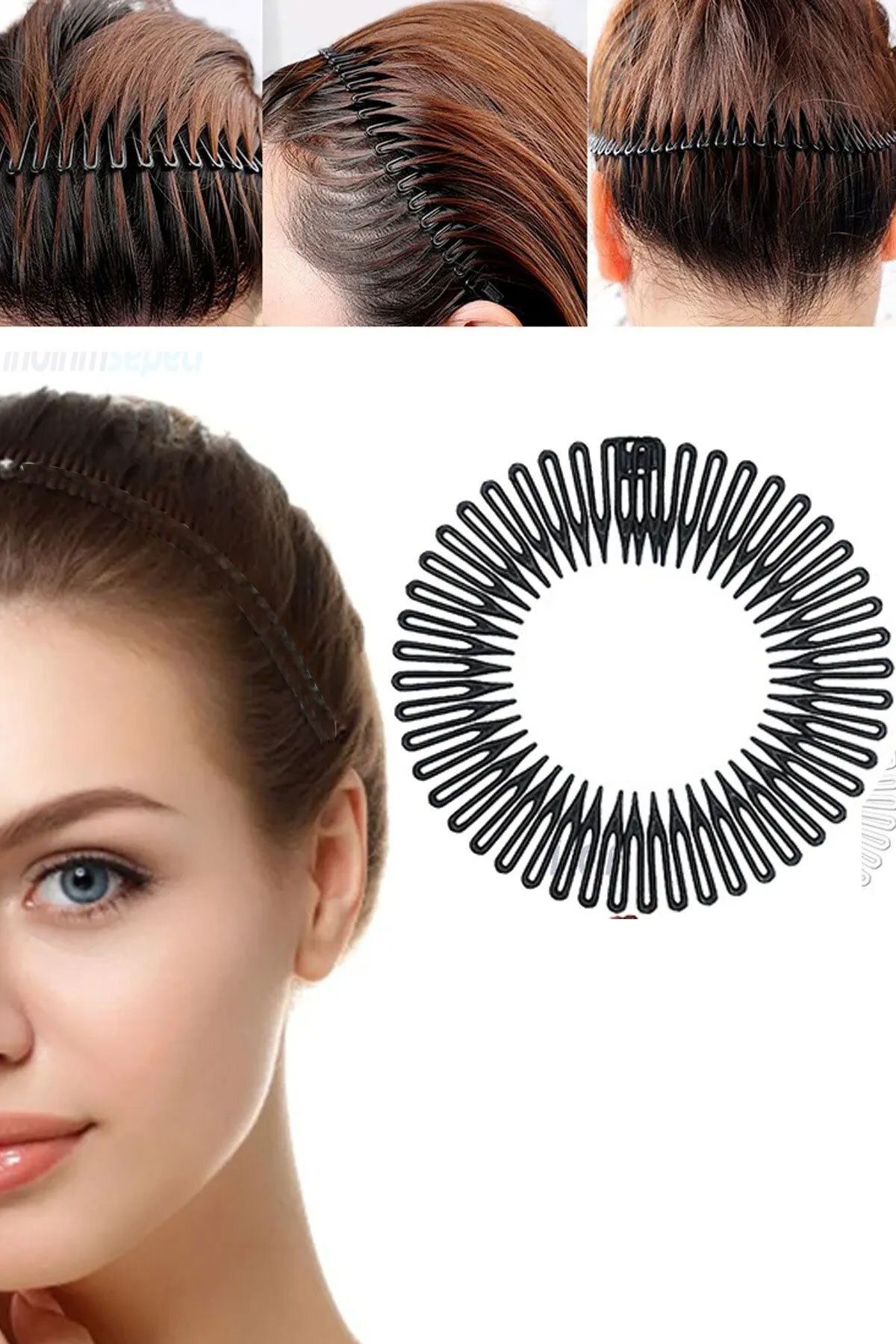 indirimsepeti Saç Klipsi Saç Şekillendirici Tarak Hairband Yüz Yıkama Aparatı Saç Toplama Aksesuar Kademeli
