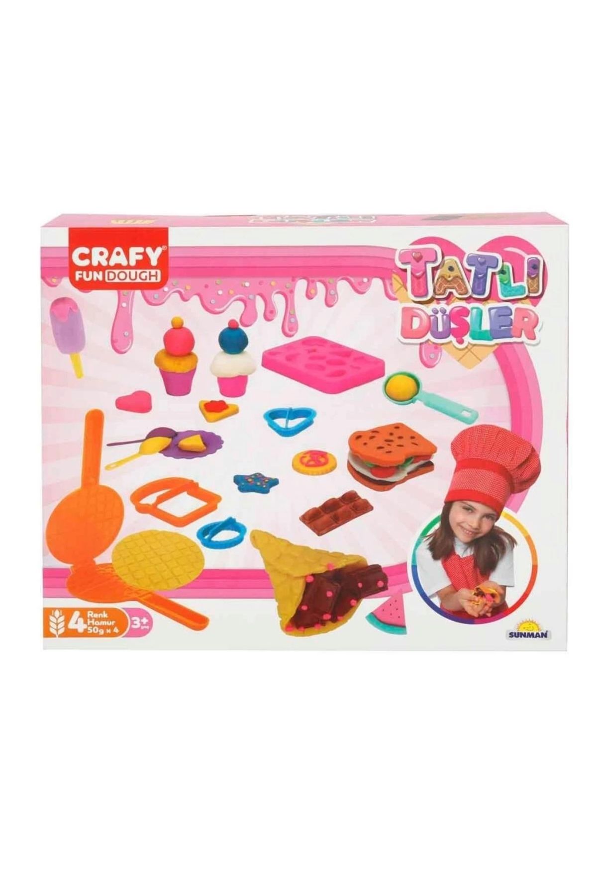 FTT SHOPPING MARKET Nessiworld 3493 Crafy Tatlı Düşler Oyun Hamuru Seti 200 g 22 Parça -Sunman
