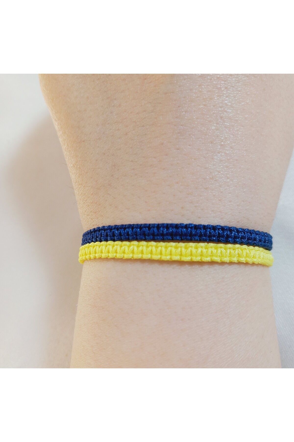 Crystal Atelier 2'li Sarı Lacivert Unisex Taraftar Makrome Örgü Bilekliği-Taraftar Bileklik-Fenerbahçe Bileklik