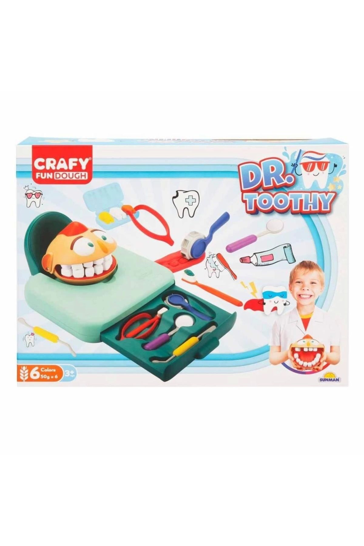 FTT SHOPPING MARKET Nessiworld 3455 Crafy Dr. Toothy Oyun Hamuru Seti 15 Parça -Sunman