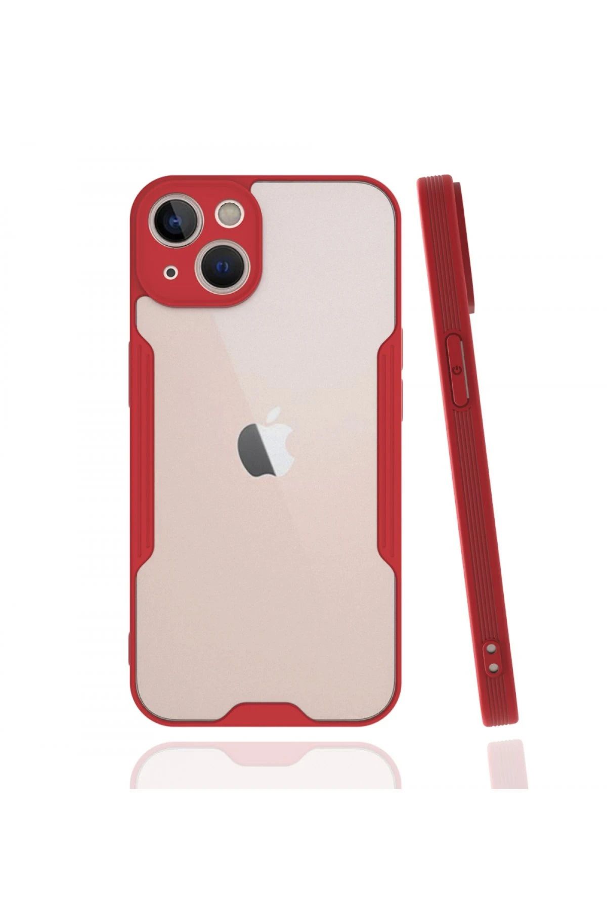 NewFace iPhone 13 Kılıf Platin Silikon - Kırmızı SVLRS