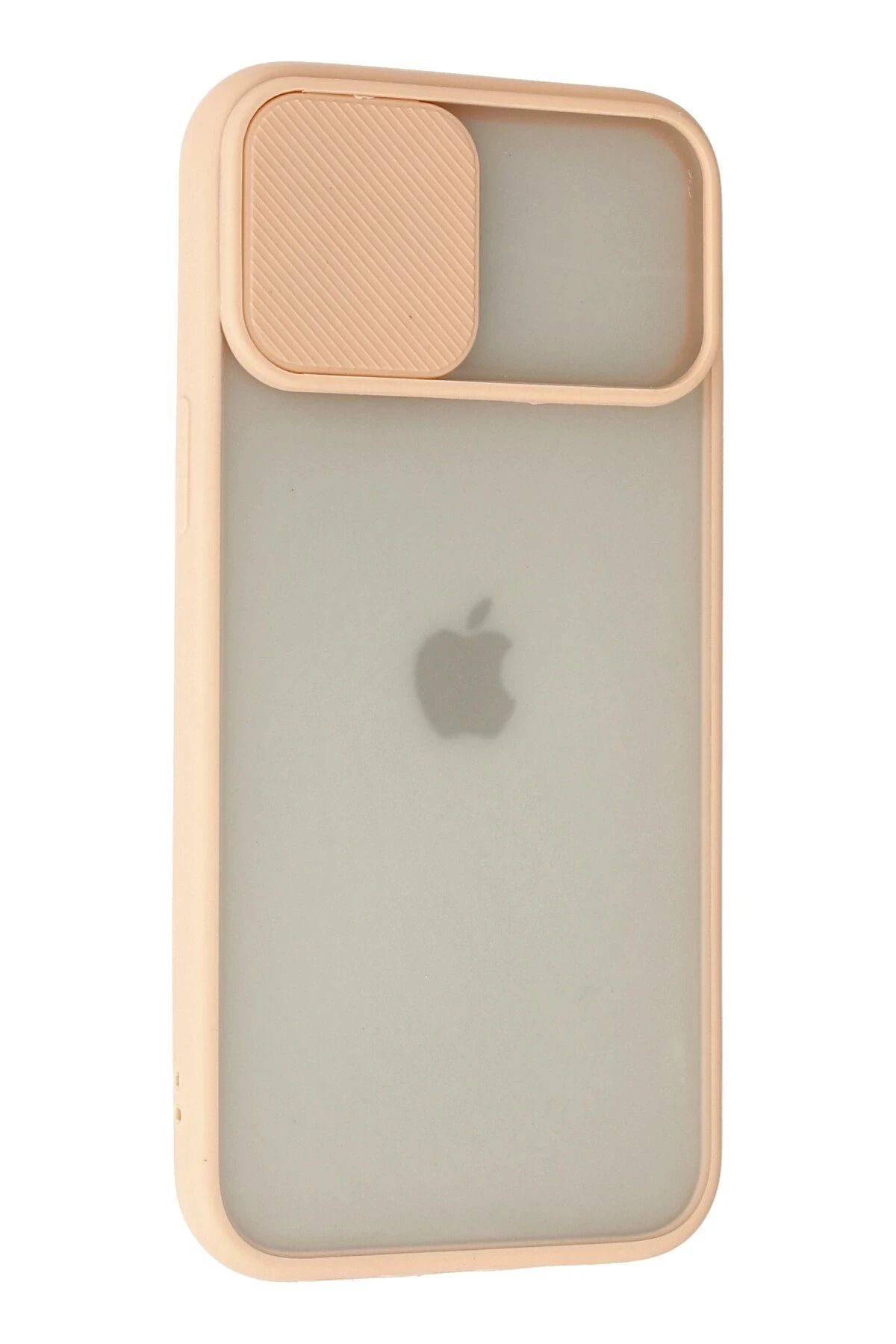 NewFace iPhone 12 Pro Max Kılıf Palm Buzlu Kamera Sürgülü Silikon - Pembe SVLRS