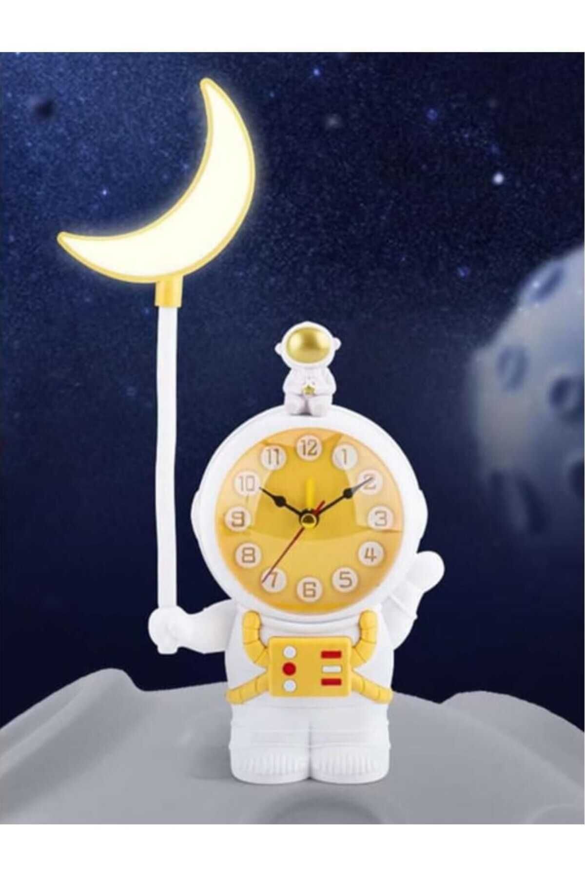 NBZ GİFT Masa Lambası + Saat + Alarm Astronot masa lambası