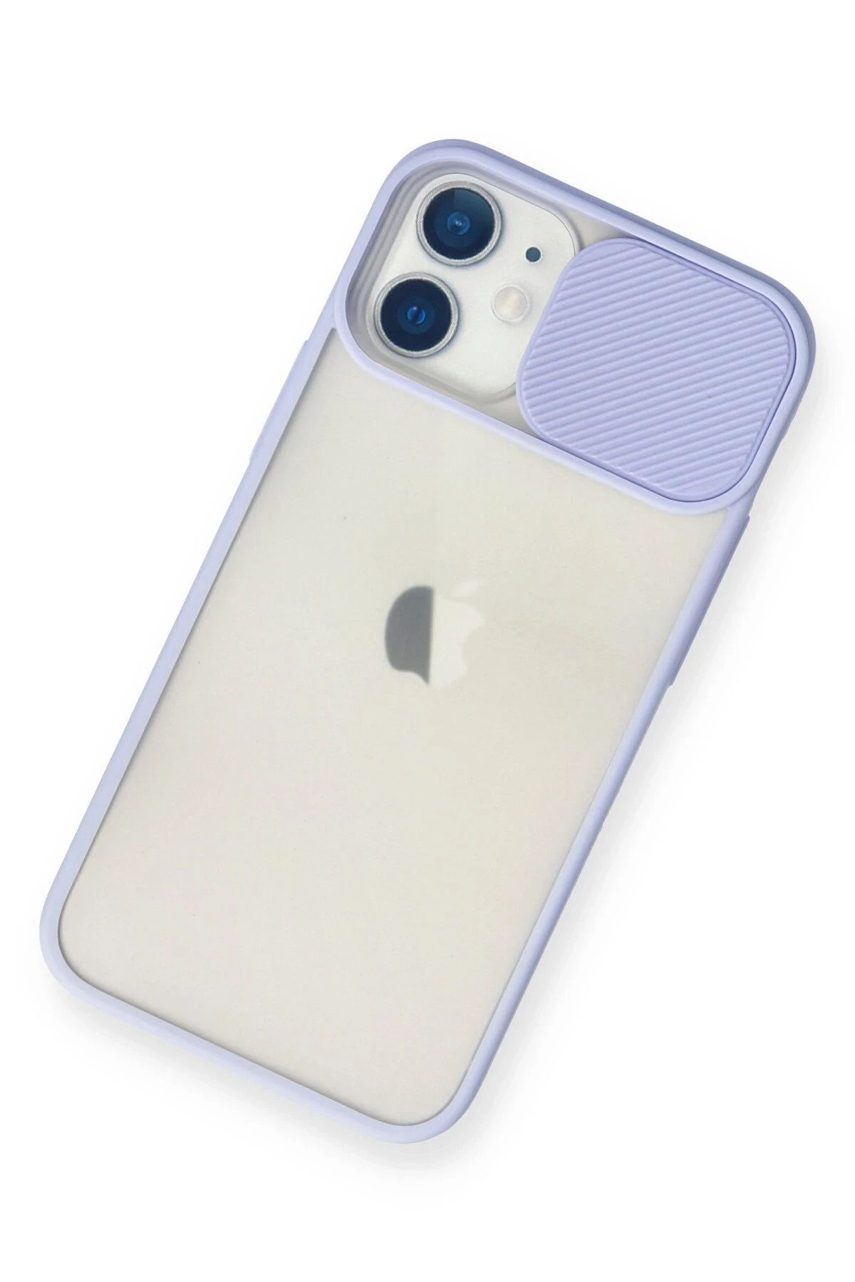 NewFace iPhone 11 Kılıf Palm Buzlu Kamera Sürgülü Silikon - Lila SVLRS