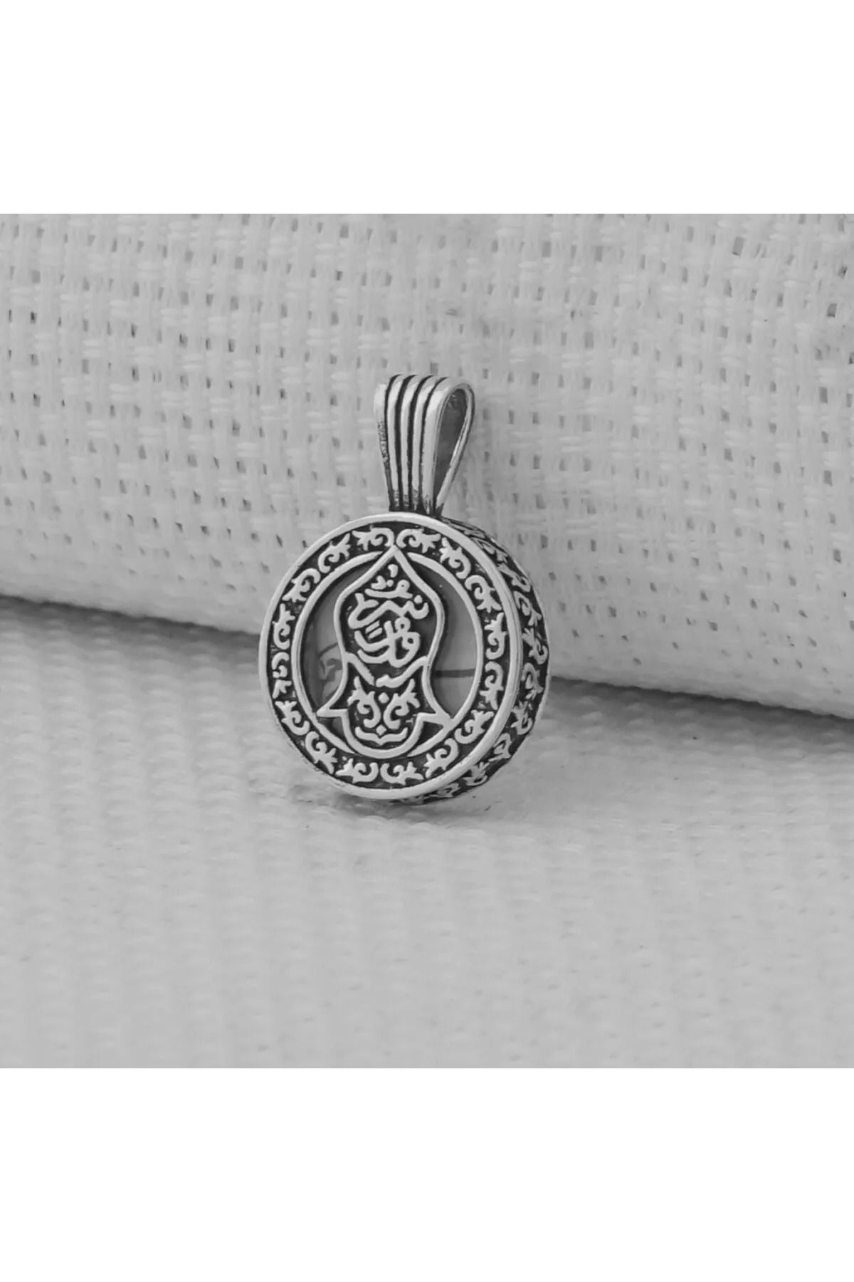 MODA925 925 Ayar Gümüş Cevşeni Kebir Dualı Nalı Serif Tasarımlı Cevşen Kolye