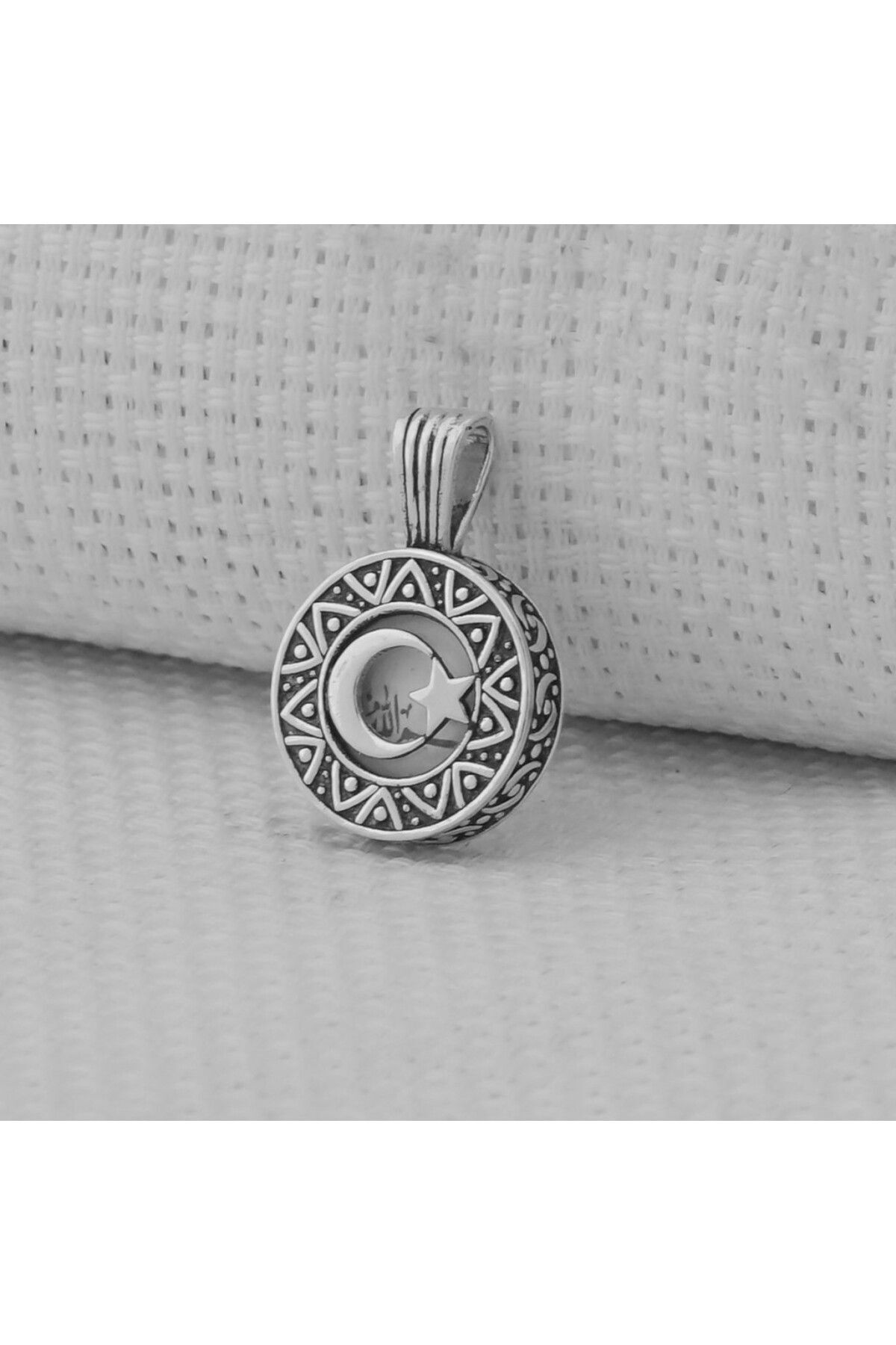 MODA925 925 Ayar Gümüş Cevşeni Kebir Dualı Ayyıldız Tasarımlı Cevşen Kolye