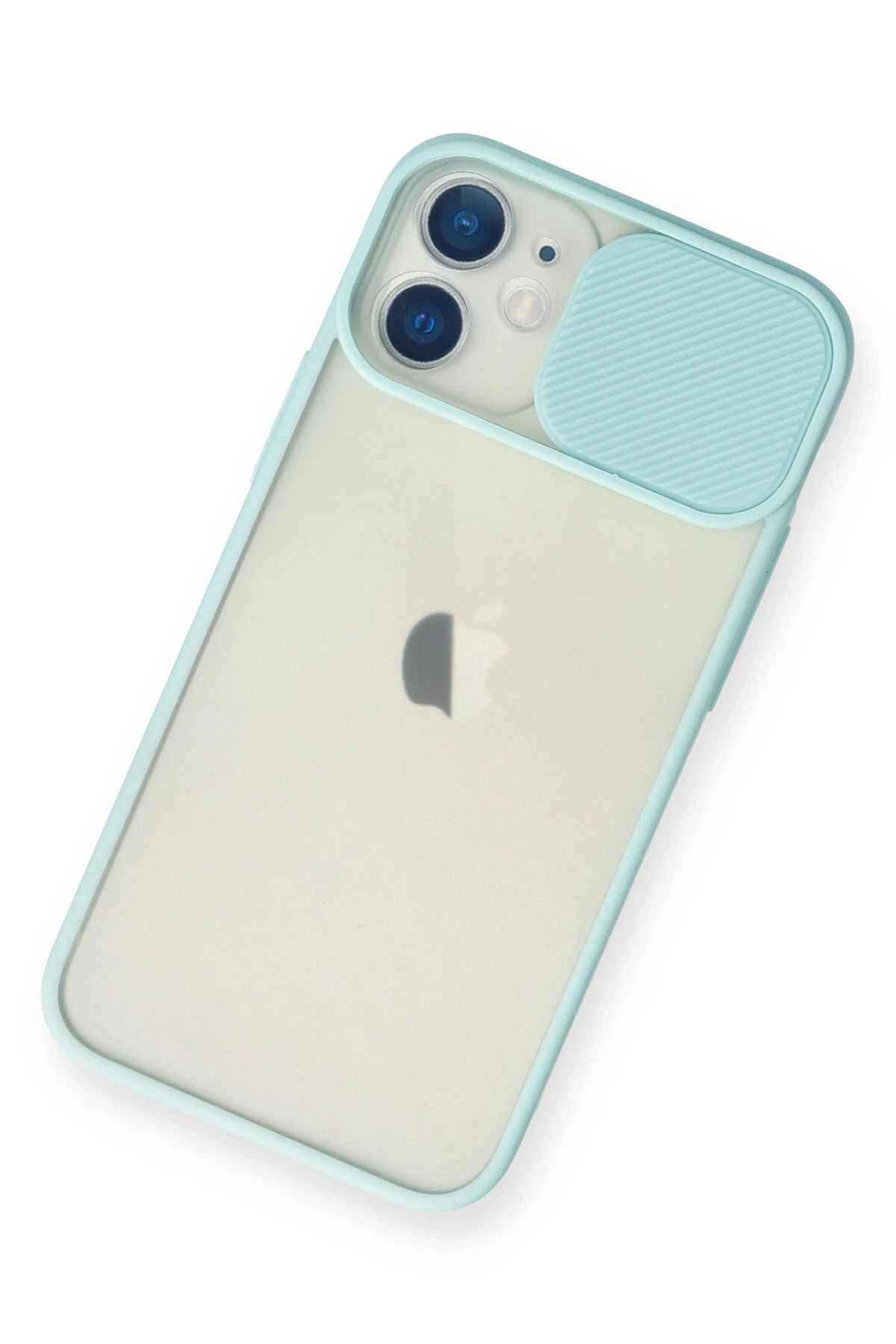 NewFace iPhone 11 Kılıf Palm Buzlu Kamera Sürgülü Silikon - Turkuaz SVLRS