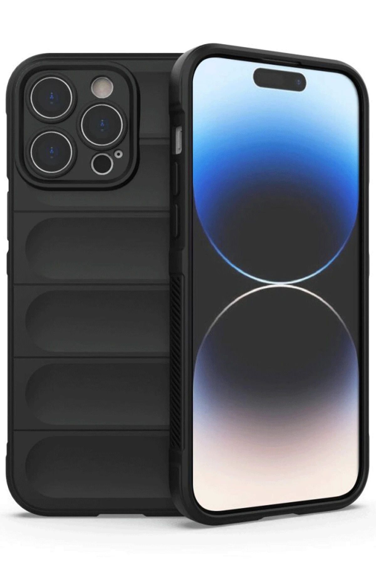 NewFace iPhone 14 Pro Max uyumlu  Kılıf Optimum Silikon - Siyah SVLRS