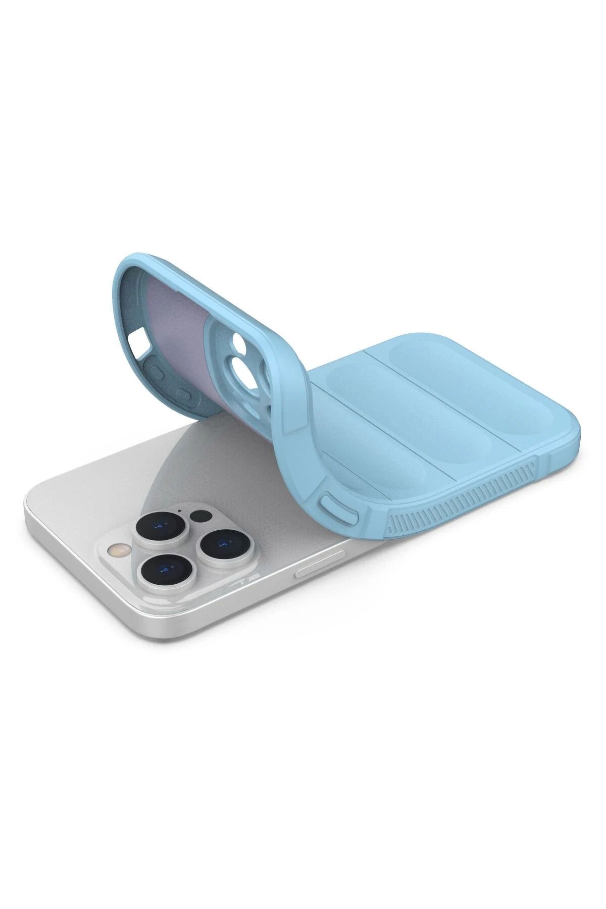 NewFace iPhone 13 Pro Max  Uyumlu   Kılıf Optimum Silikon - Sky Blue SVLRS
