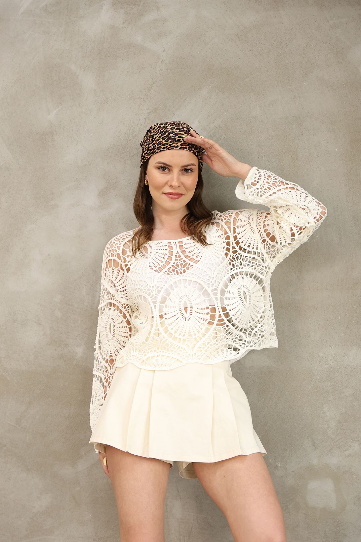 DM DİLAN MODA KADIN TIĞ İŞİ STANDART BEDEN BLUZ