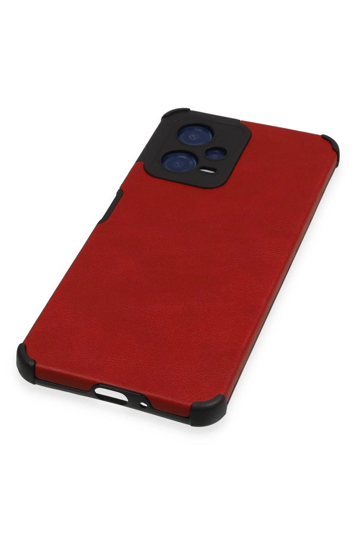 NewFace Xiaomi Redmi Note 12 5G Kılıf Loop Deri Silikon - Kırmızı SVLRS