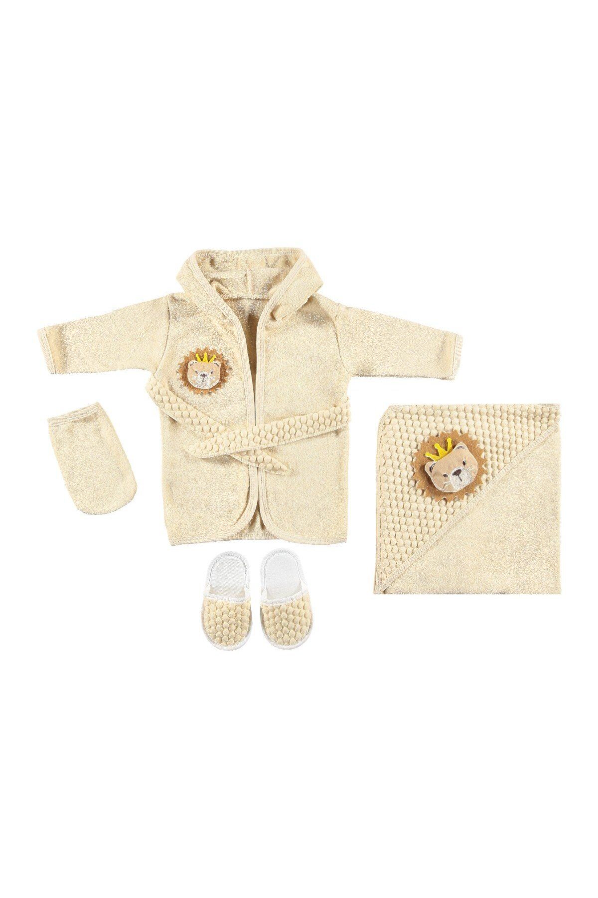 bipamuk Organik Bebek Bornoz Seti Lüx Unisex Tasarım, Yumuşacık ve Doğal