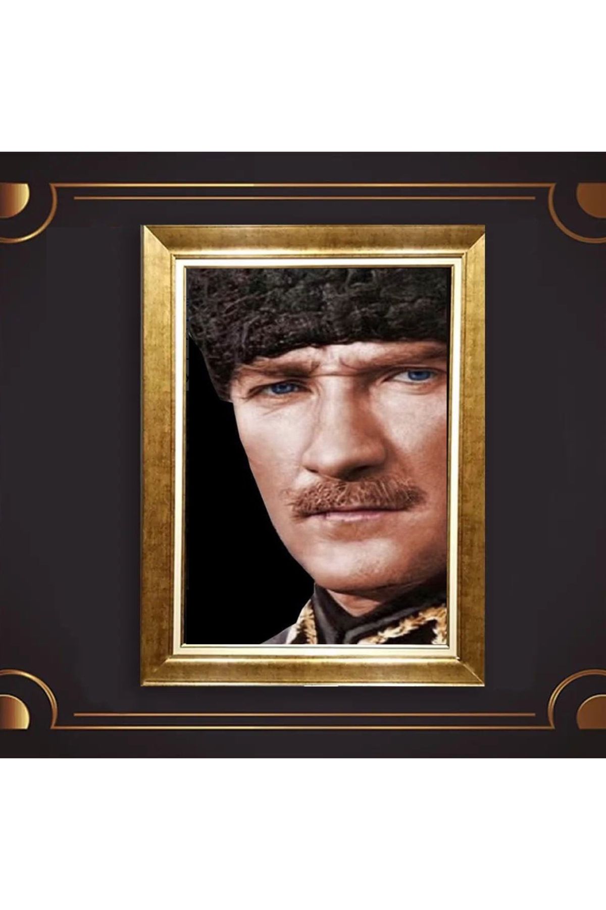 giyense ÖZEL TASARIM ÇERÇEVELİ PASPARTULU ATATÜRK TABLO A640