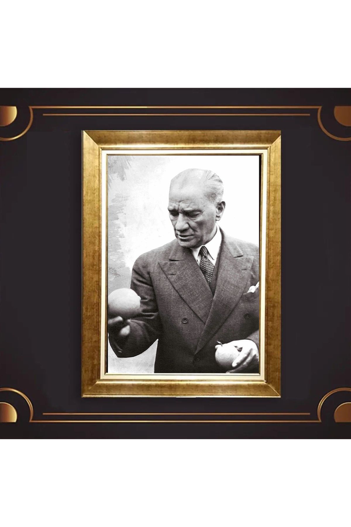 giyense ÖZEL TASARIM ÇERÇEVELİ PASPARTULU ATATÜRK TABLO A494