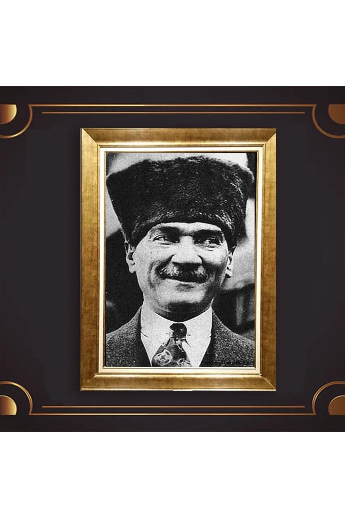 giyense ÖZEL TASARIM ÇERÇEVELİ PASPARTULU ATATÜRK TABLO A636