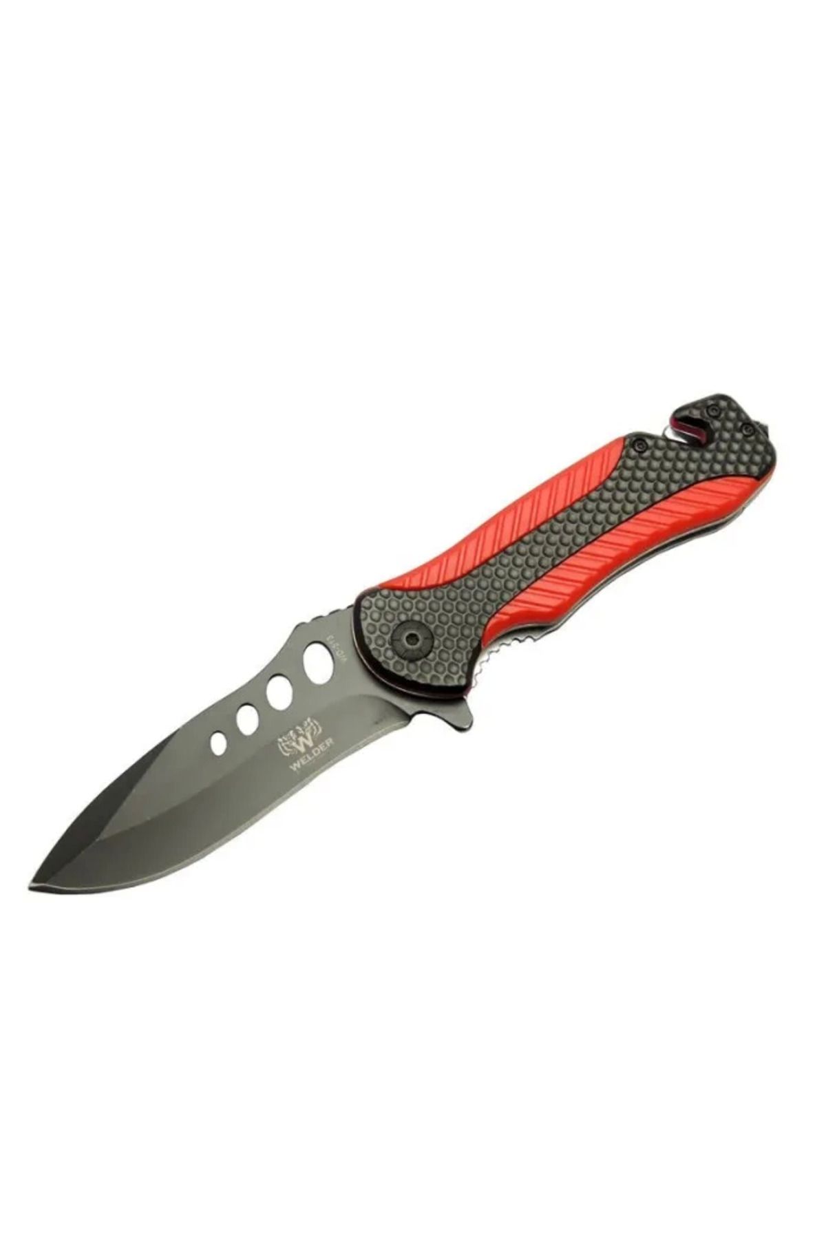 Belle Fusion Kurtarma Çakısı Kırmızı 22 Cm Yarı Otomatik , Kemerlikli