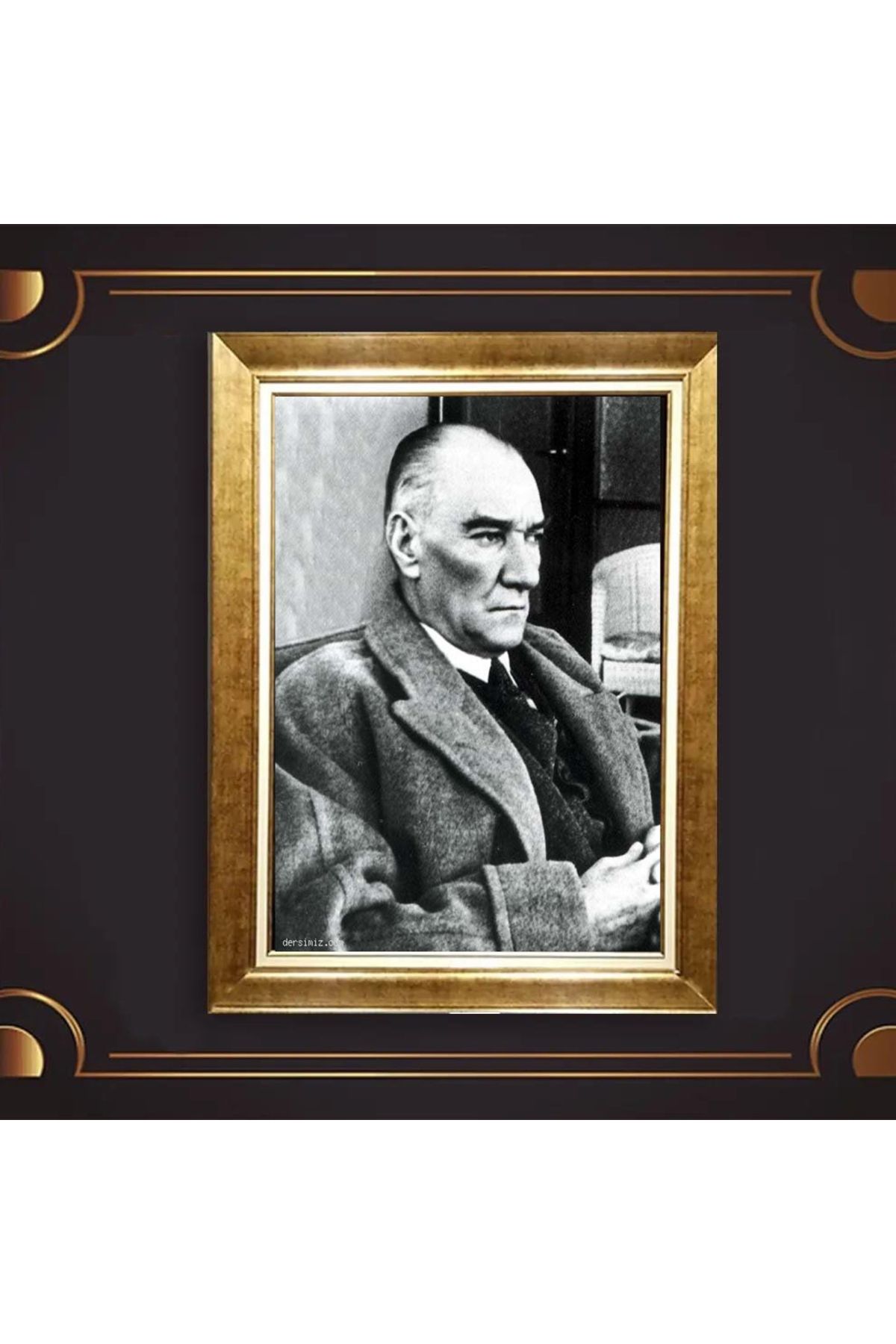 giyense ÖZEL TASARIM ÇERÇEVELİ PASPARTULU ATATÜRK TABLO A7
