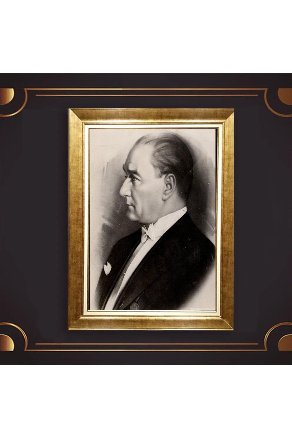 giyense ÖZEL TASARIM ÇERÇEVELİ PASPARTULU ATATÜRK TABLO A122