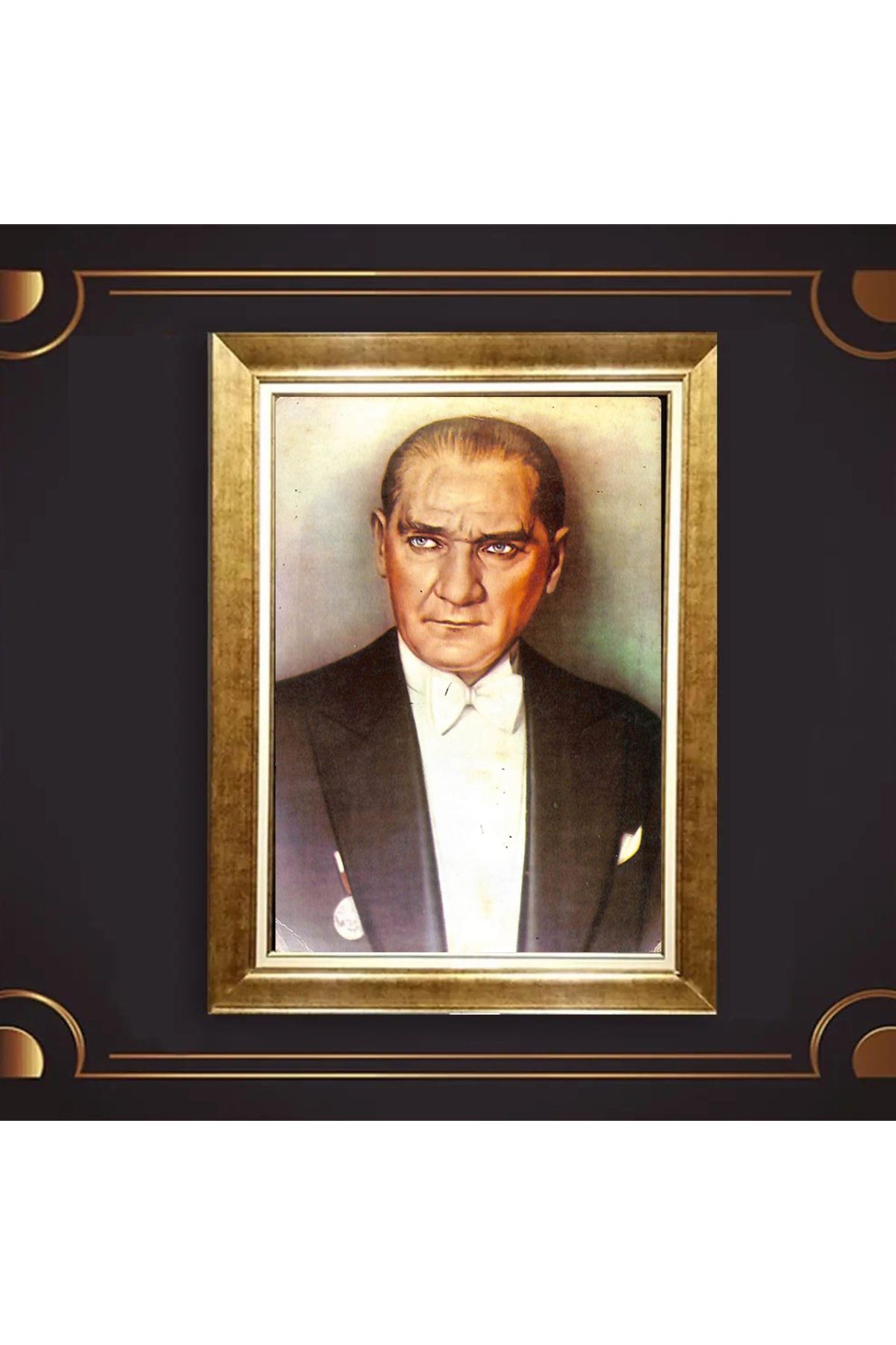 giyense ÖZEL TASARIM ÇERÇEVELİ PASPARTULU ATATÜRK TABLO A342