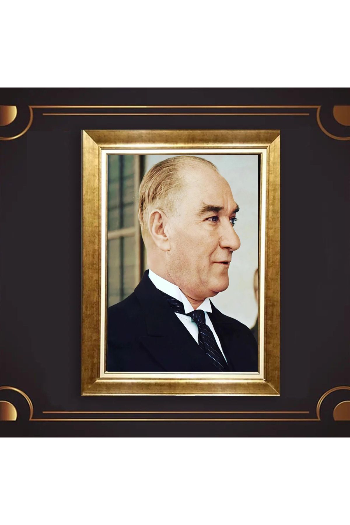 giyense ÖZEL TASARIM ÇERÇEVELİ PASPARTULU ATATÜRK TABLO A714