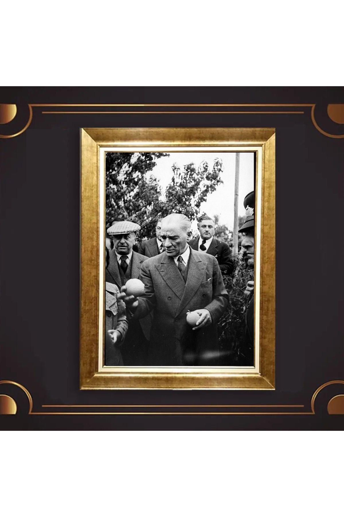 giyense ÖZEL TASARIM ÇERÇEVELİ PASPARTULU ATATÜRK TABLO A242