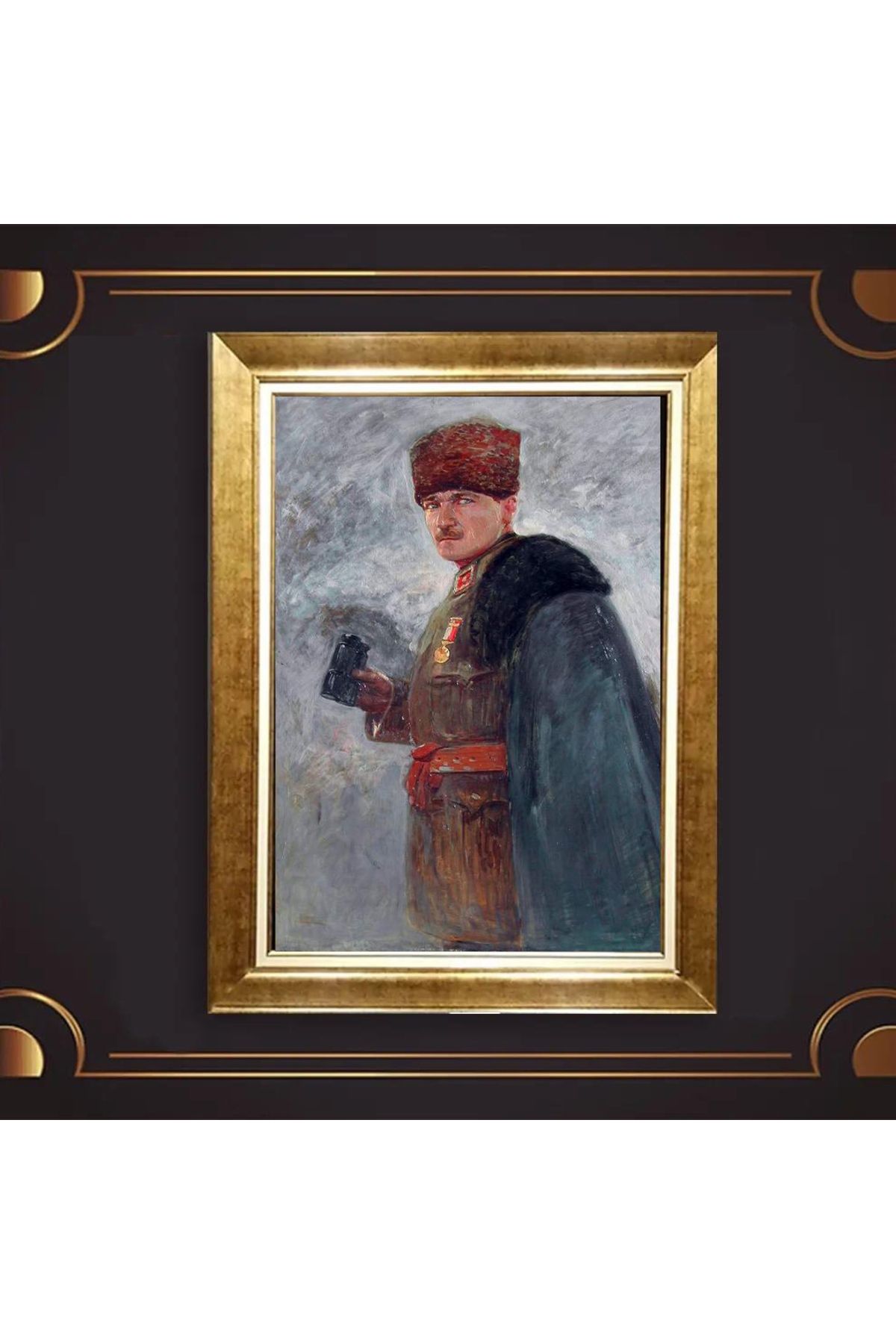 giyense ÖZEL TASARIM ÇERÇEVELİ PASPARTULU ATATÜRK TABLO A731
