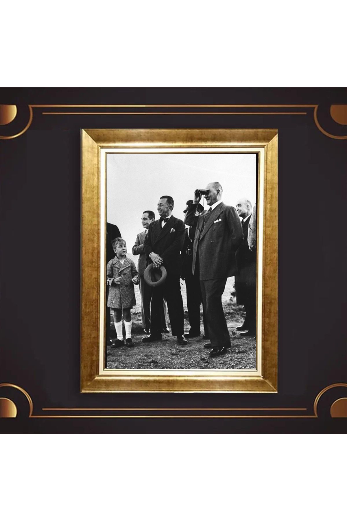 giyense ÖZEL TASARIM ÇERÇEVELİ PASPARTULU ATATÜRK TABLO A162