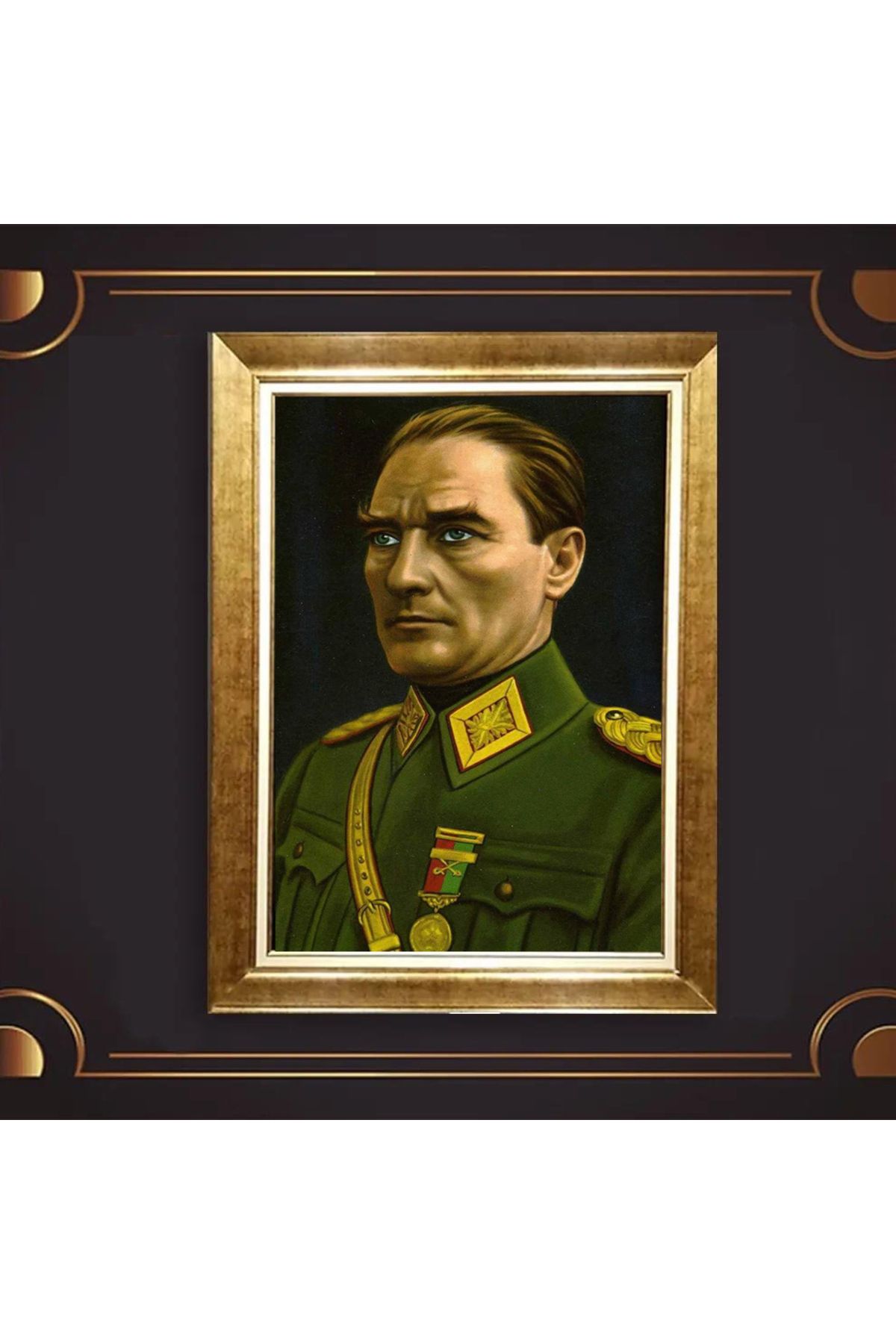 giyense ÖZEL TASARIM ÇERÇEVELİ PASPARTULU ATATÜRK TABLO A510