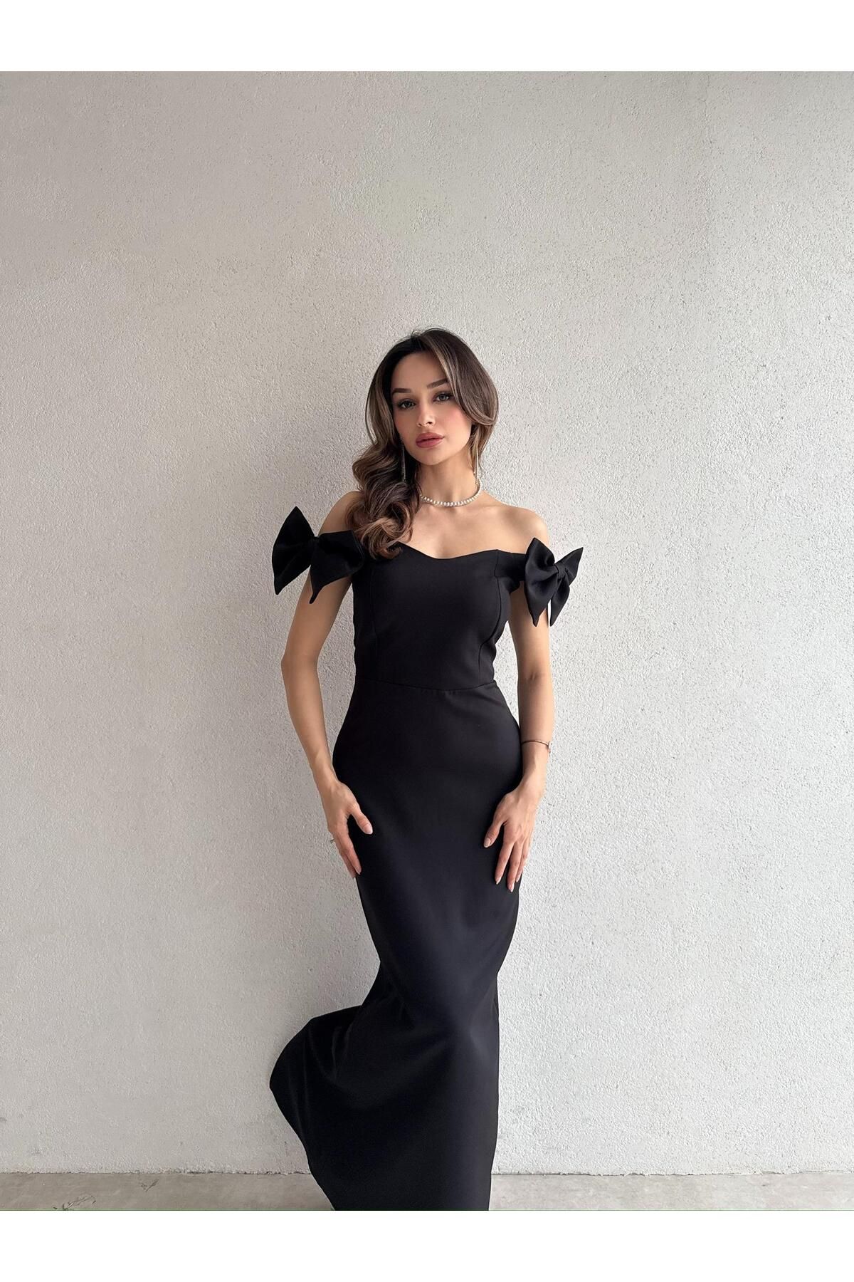 Mooi Butik ARMİ Maxi Elbise 5051 - Siyah