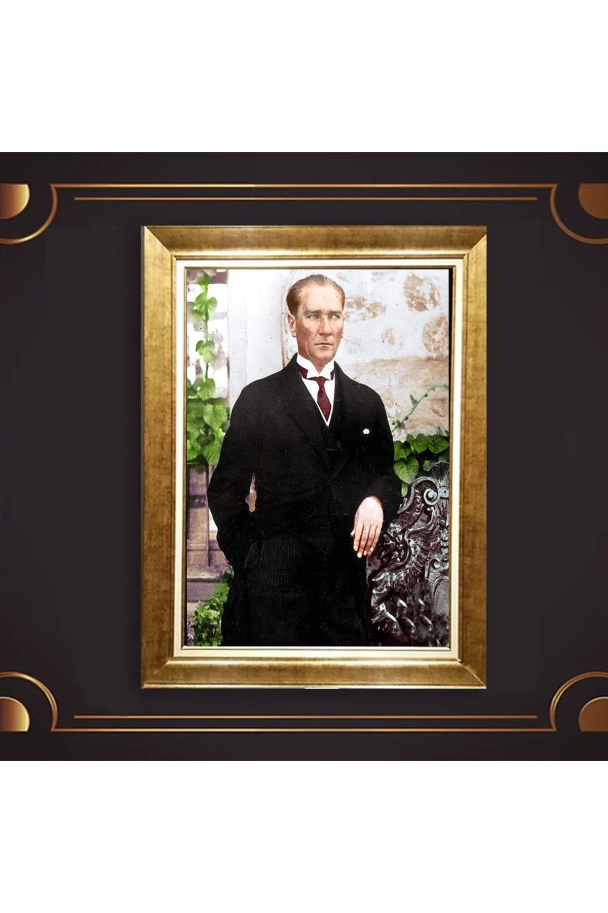 giyense ÖZEL TASARIM ÇERÇEVELİ PASPARTULU ATATÜRK TABLO A392