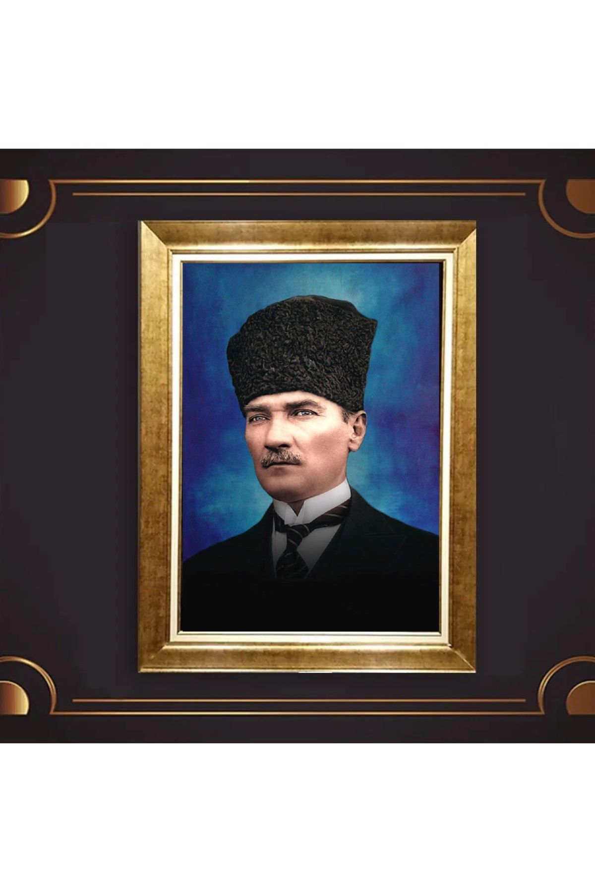 giyense ÖZEL TASARIM ÇERÇEVELİ PASPARTULU ATATÜRK TABLO A268