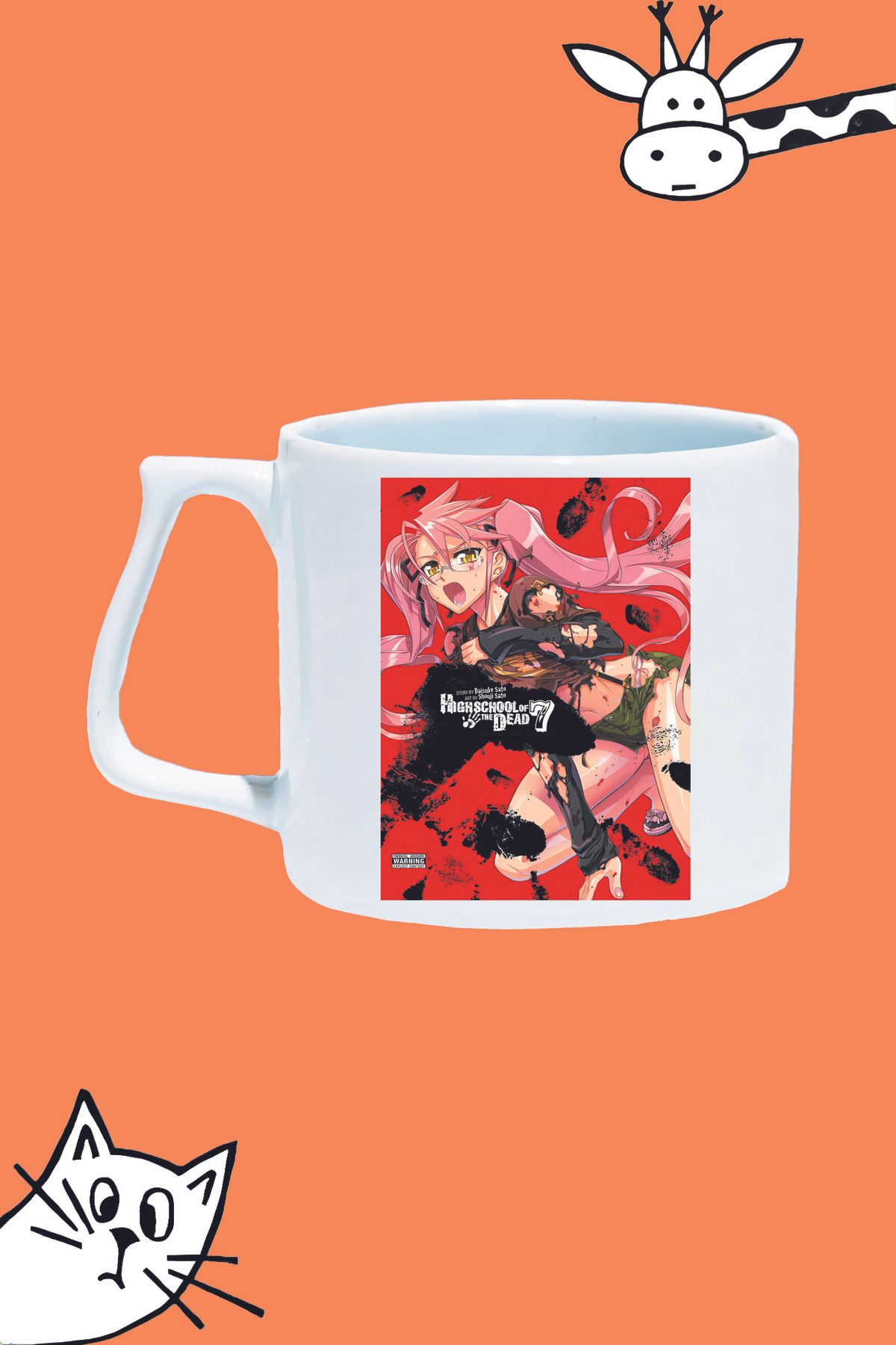 Olympus plus SAYA TAGAGİ KARAKTER ANİME HighSchool OF THE DEAD TASARIM BASKILI LÜKS KUPA BARDAK