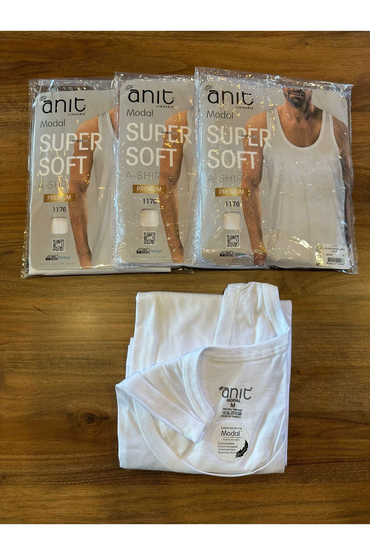 Anıt Süper İnce Yazlık Modal Kumaş Sağlıklı Nefes Alan Yok Gibi Erkek Atlet 4'lü Paket