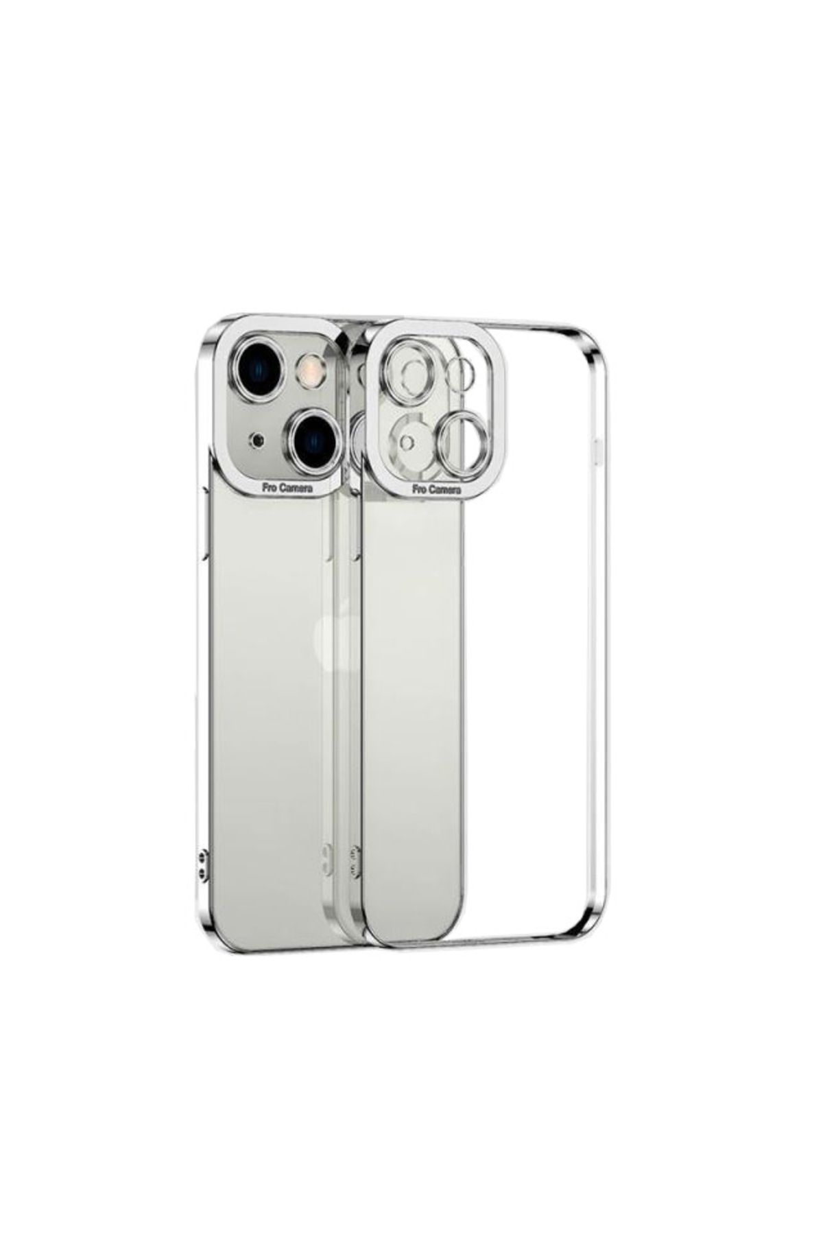 REDz Accessories Carcasă Luxury Model, Acoperire Completă, Pentru Iphone 13, Margini Colorate, Silicon Transparent, Argintiu - One Size