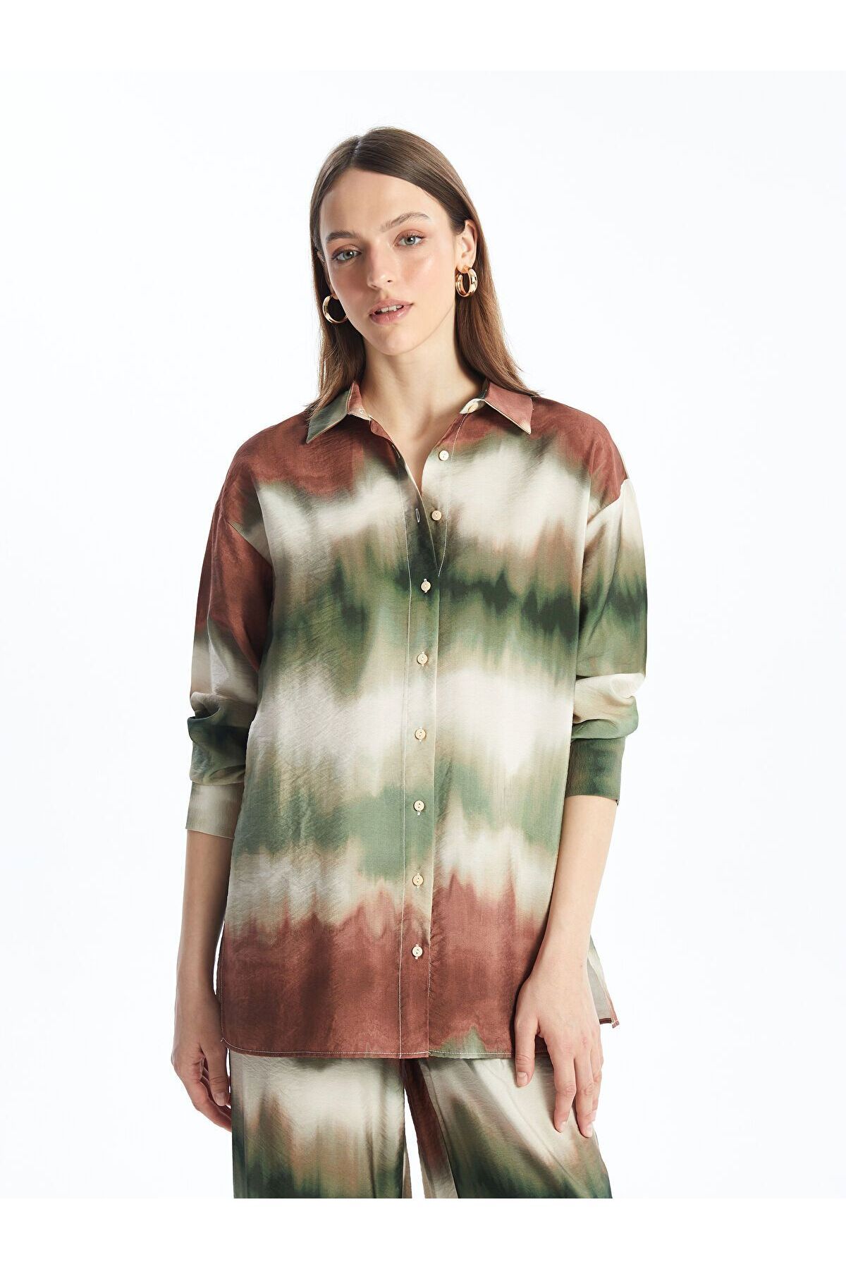 LC Waikiki Batik Oversize Kadın Gömlek Tunik