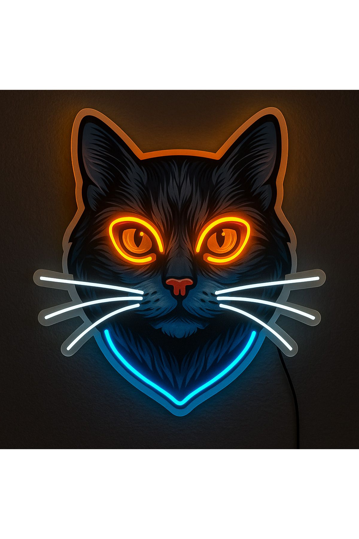 Cata UV Baskılı Neon LED Kedi Dekor | Duvar Dekorasyonu