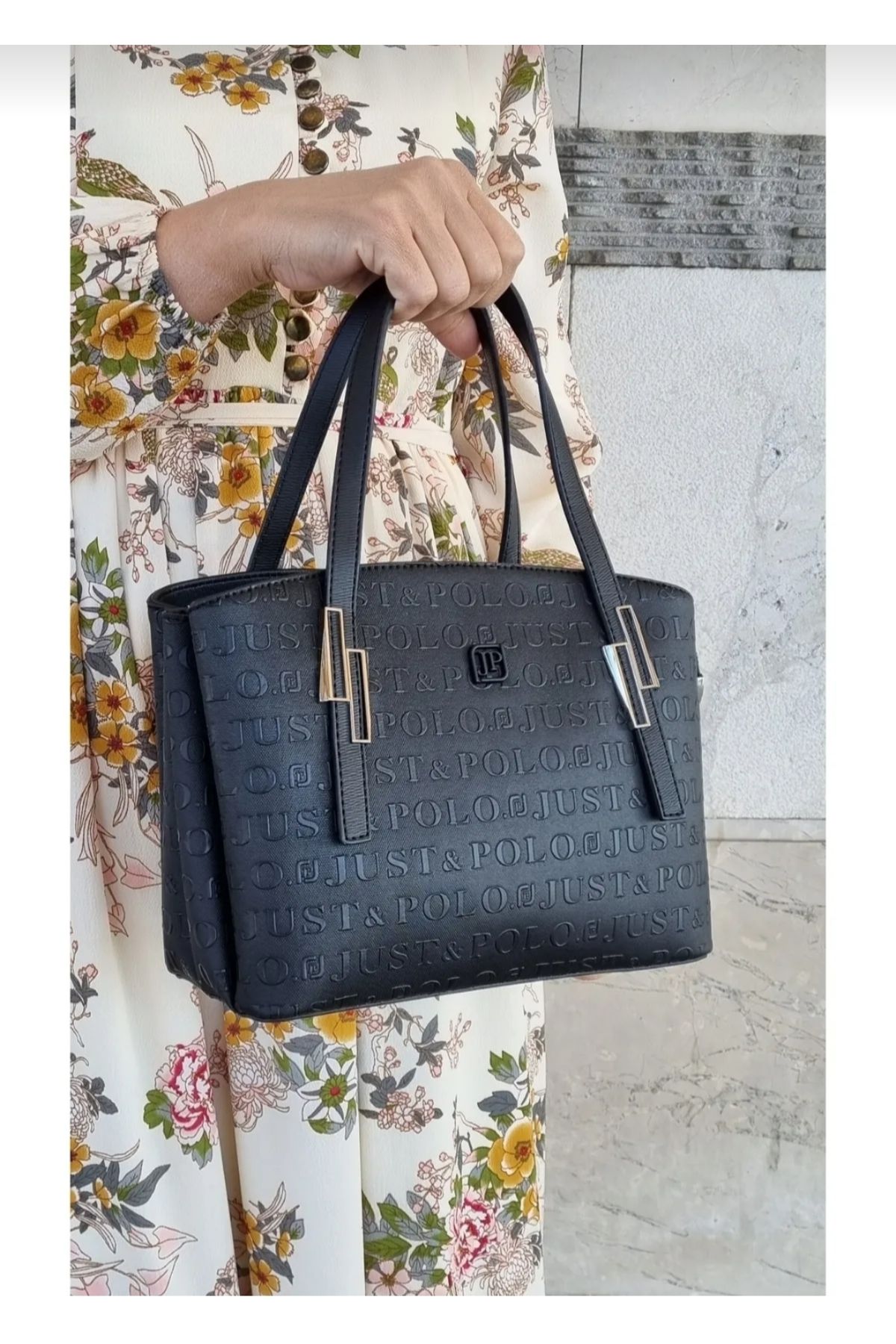 Just Polo justpolo kadın 5 bölmeli el omuz çantası ve cüzdan kombini (Anneler gününe özel model)