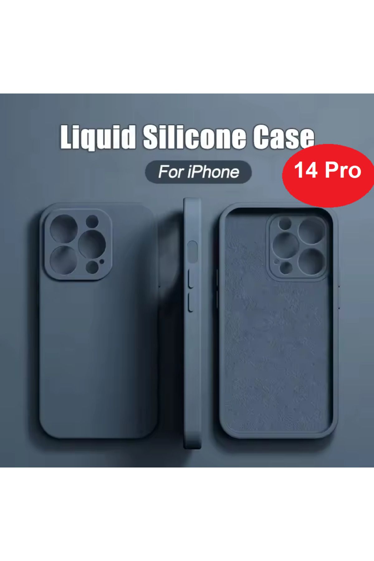 Balerion Apple iPhone 14 Pro Kılıf Kadife Lansman Soft Yumuşak Liquid Silikon Kamera Lens Korumalı Kapak
