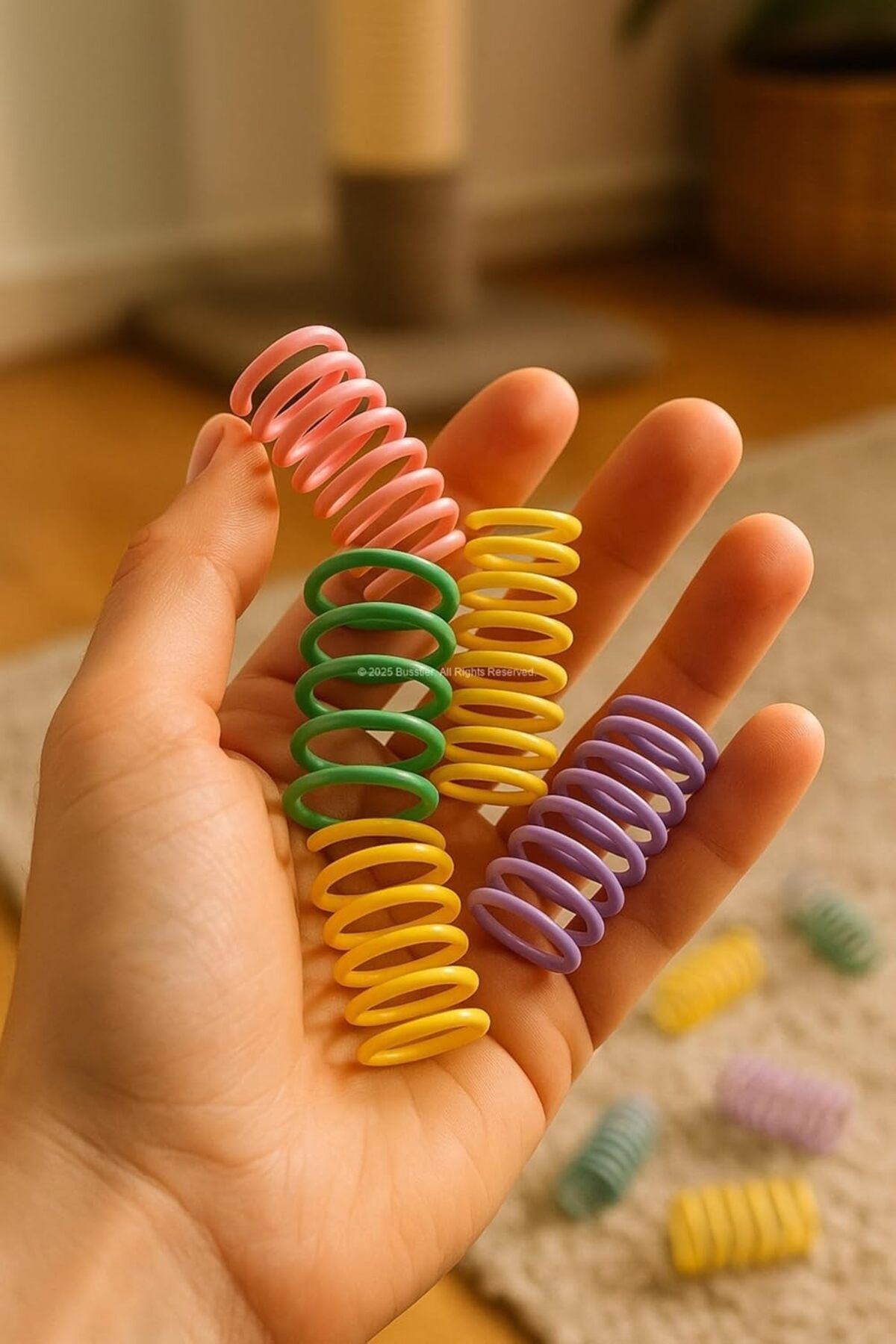 Busstier-Mixed Color Spiral Spring Cat Toy Set of 10 - Flexible, Durable, Fun 2