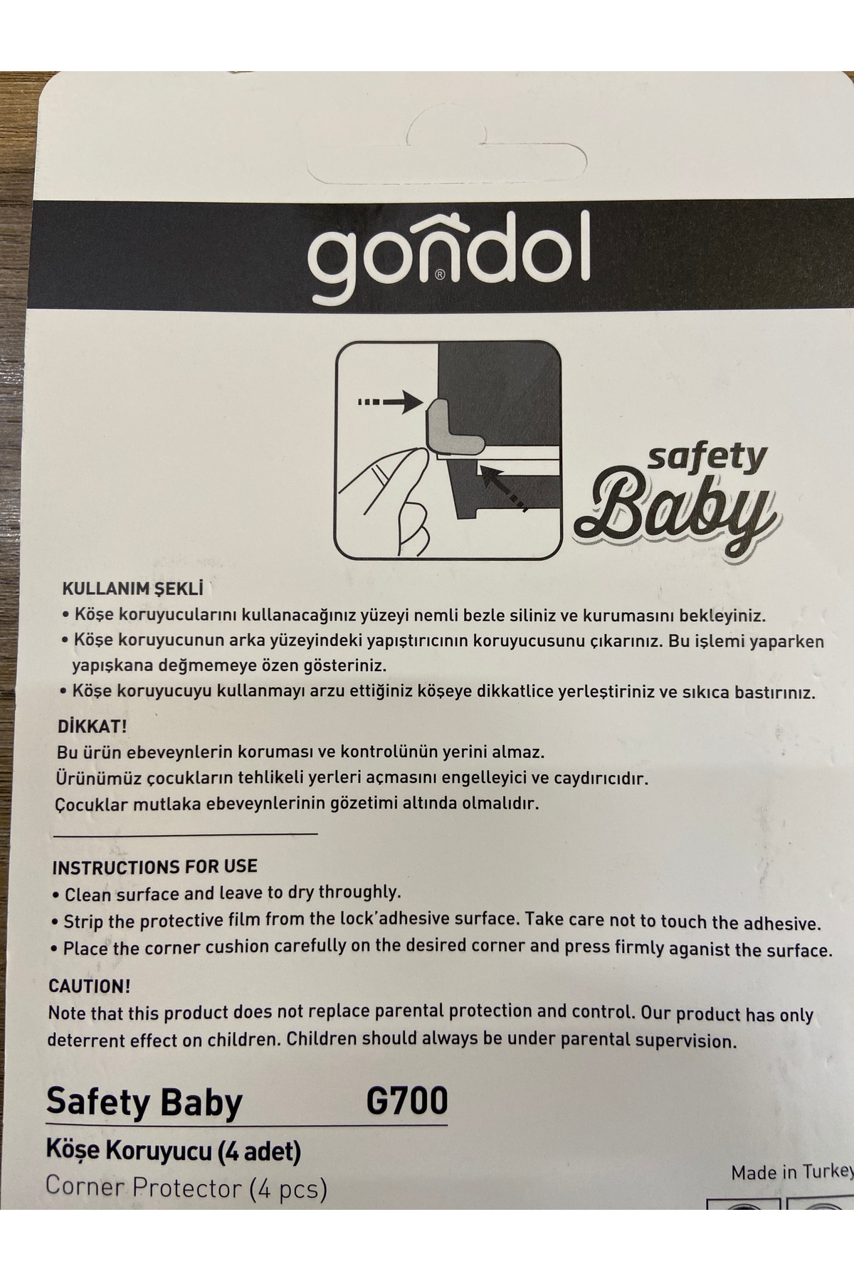 Gondol köşe koruyucu 4 lü G-700 fotoğrafı 4 (önizleme)