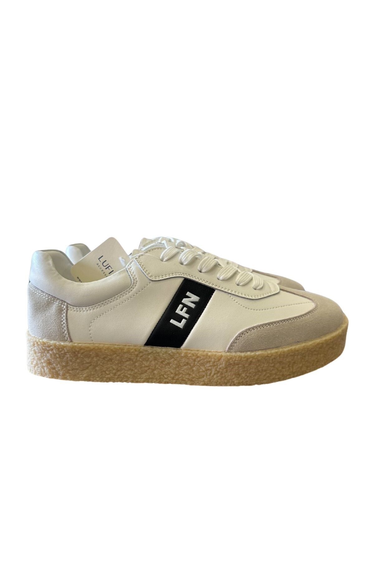 Lufian Hakiki Deri Comfort Taban Bağcıklı Günlük Sneaker Ayakkabı Beyaz