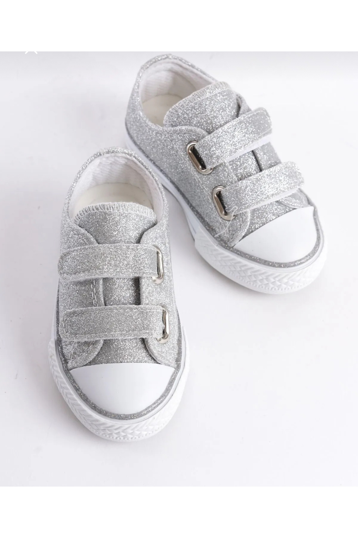 Aurora Shoes-Girl's Light Detailed Velcro Silver Glitter Casual Shoes 1