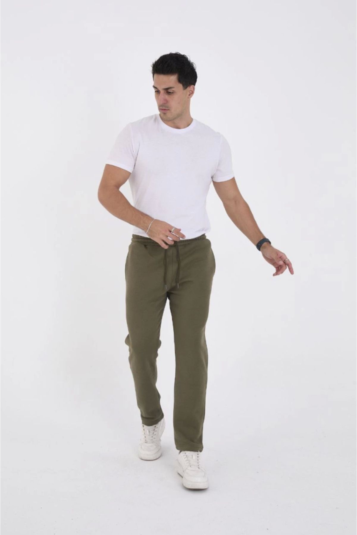 MODA Unisex Üç İplik Basic Eşofman Pantolon - Haki