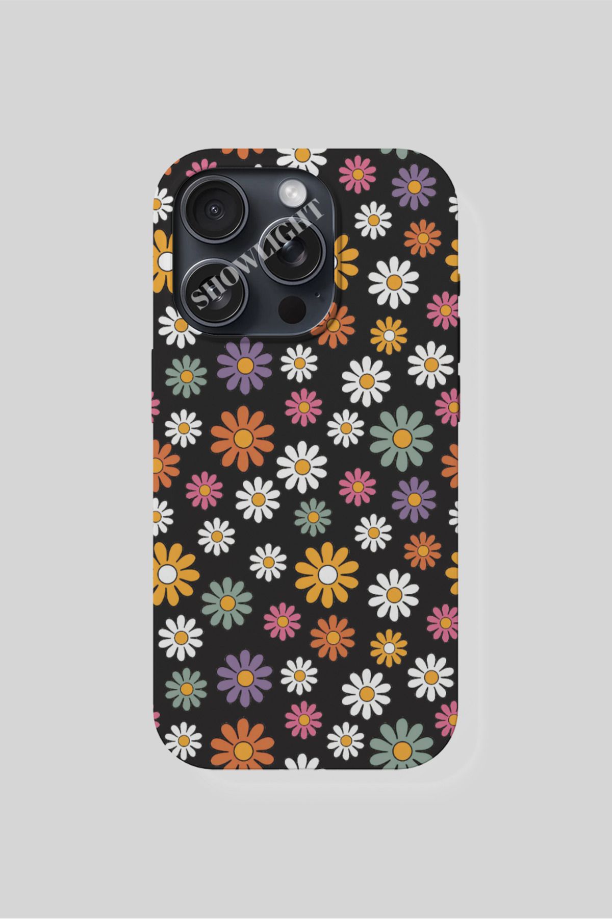 SHOWLIGHT Huawei P30 Pro Uyumlu Renkli Papatyalar Tasarımlı Premium Telefon Kılıfı