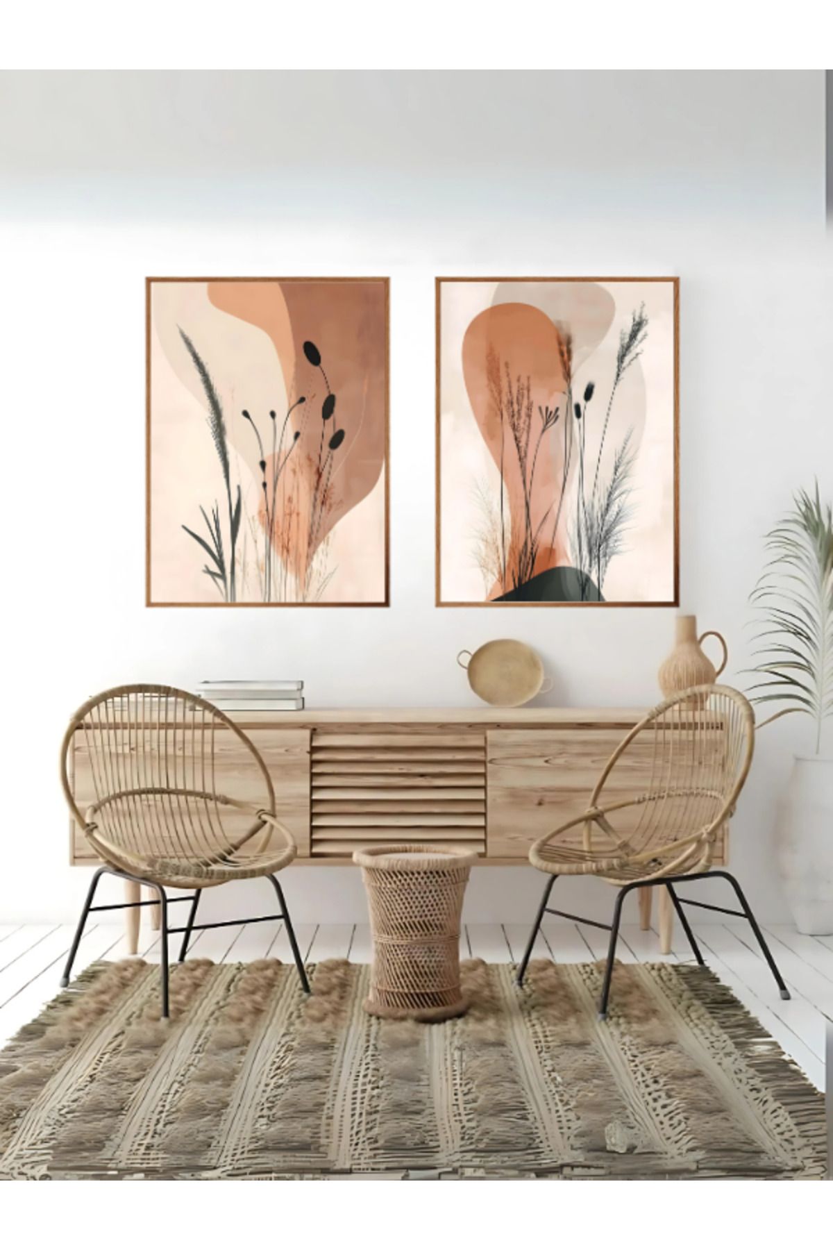 woodhomeworks - Ahşap Çerçeveli 2 Li Tablo