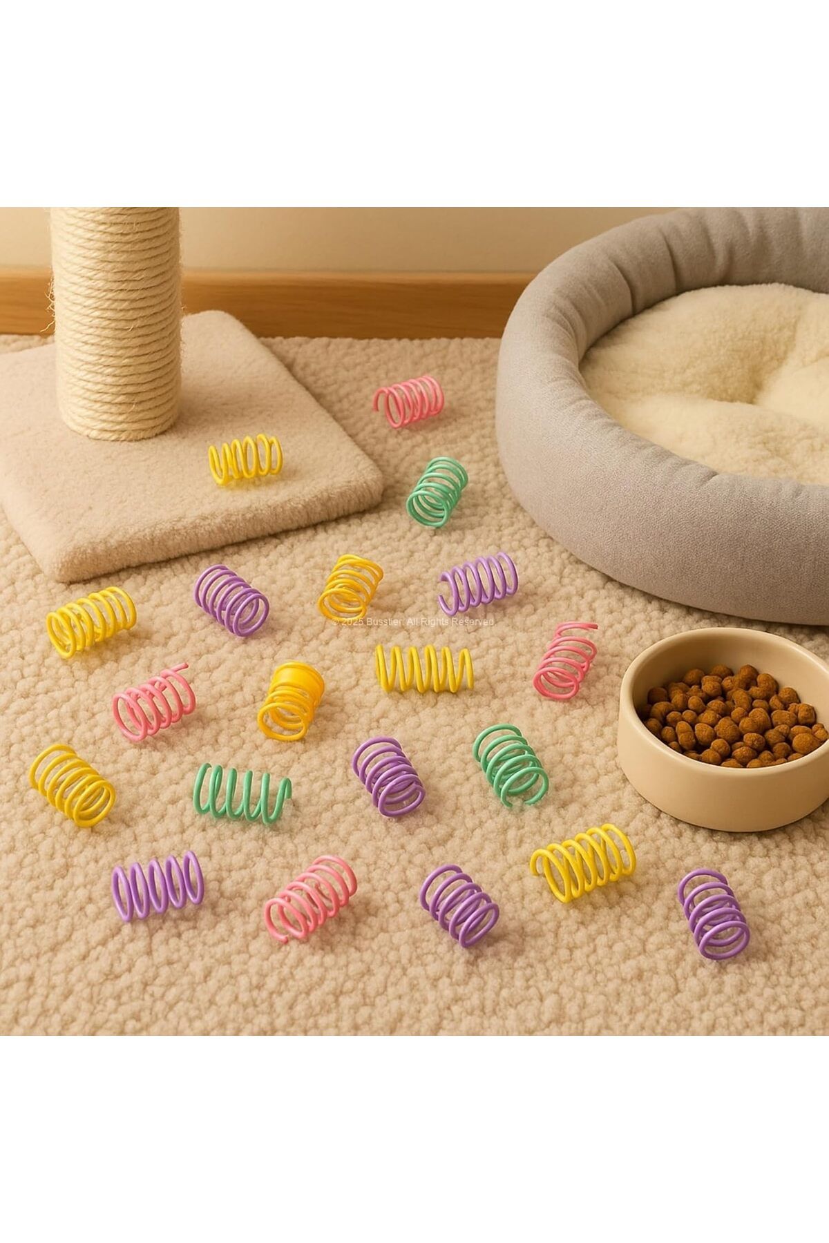 Busstier-Mixed Color Spiral Spring Cat Toy Set of 10 - Flexible, Durable, Fun 7