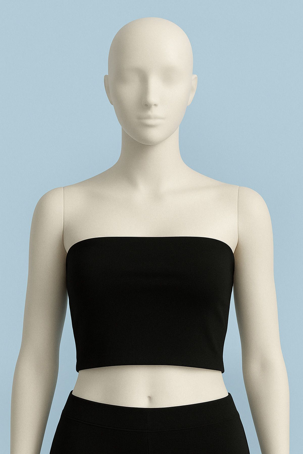 ModaPok Kadın Crop Top Askısız Düz Yaka | Rahat ve Günlük kullanma
