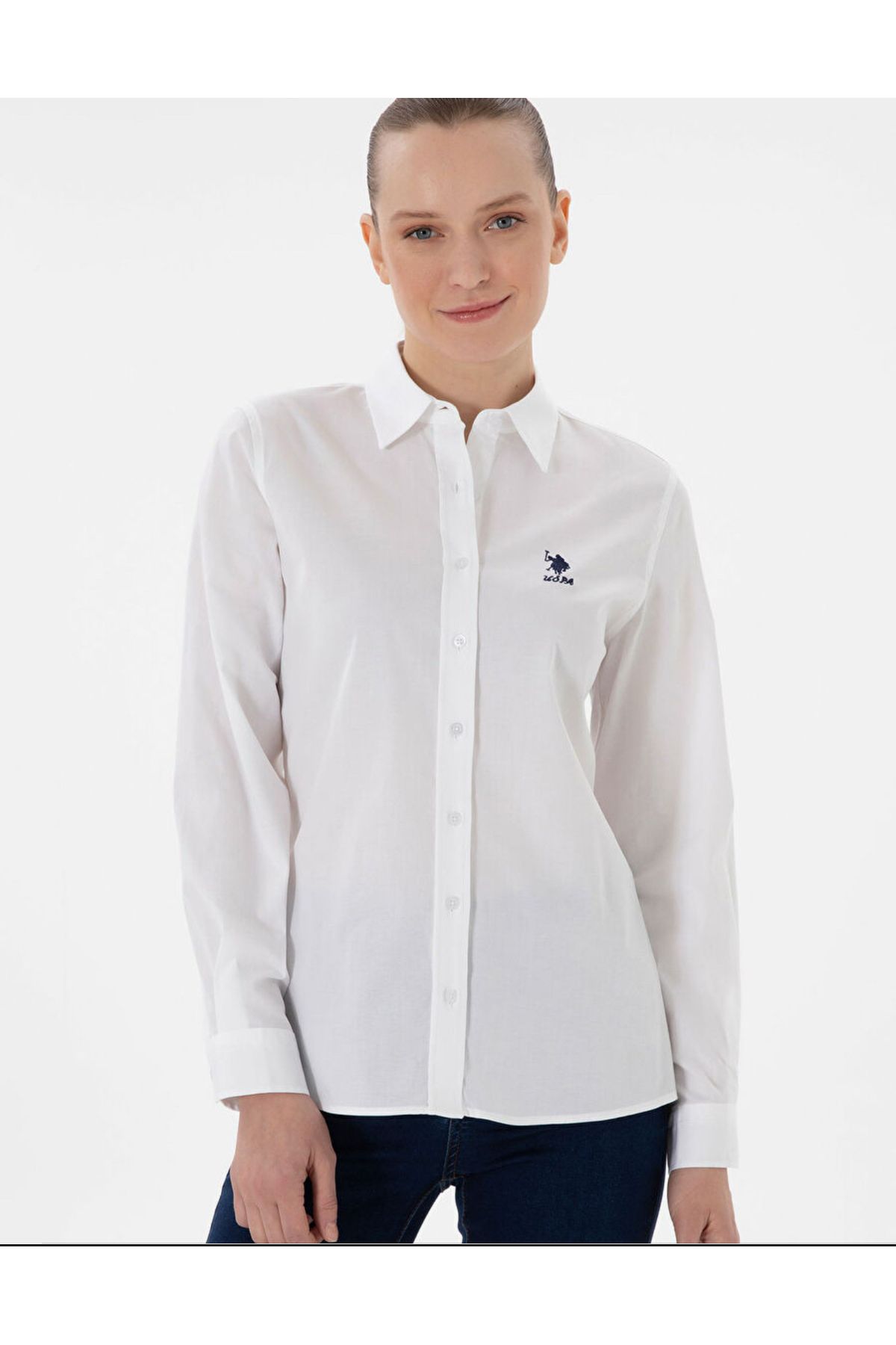 U.S. Polo Assn. U.S. Polo Assn. Uzun Kollu Slim Fit Cepsiz Basic Gömlek DMK.SALY025Y.